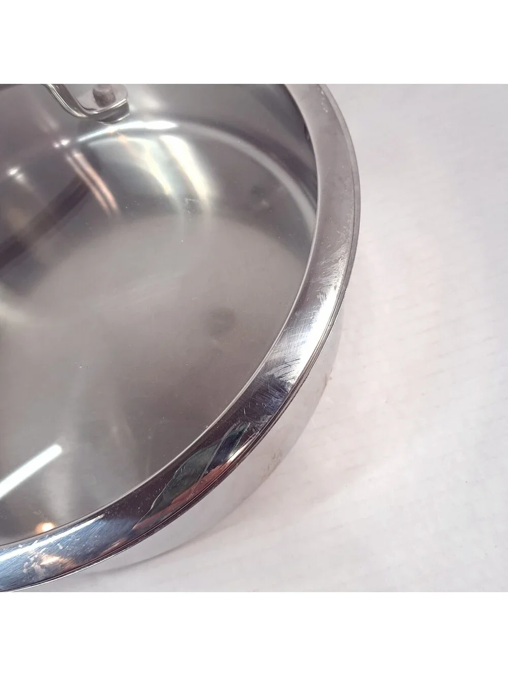 Cuisinart 3.5qt quarter Saute Pan Long Handle lid 18/10 Stainless Steel #733-24H